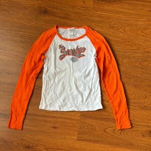 Harley-Davidson Orange and White Long Sleeve Tee